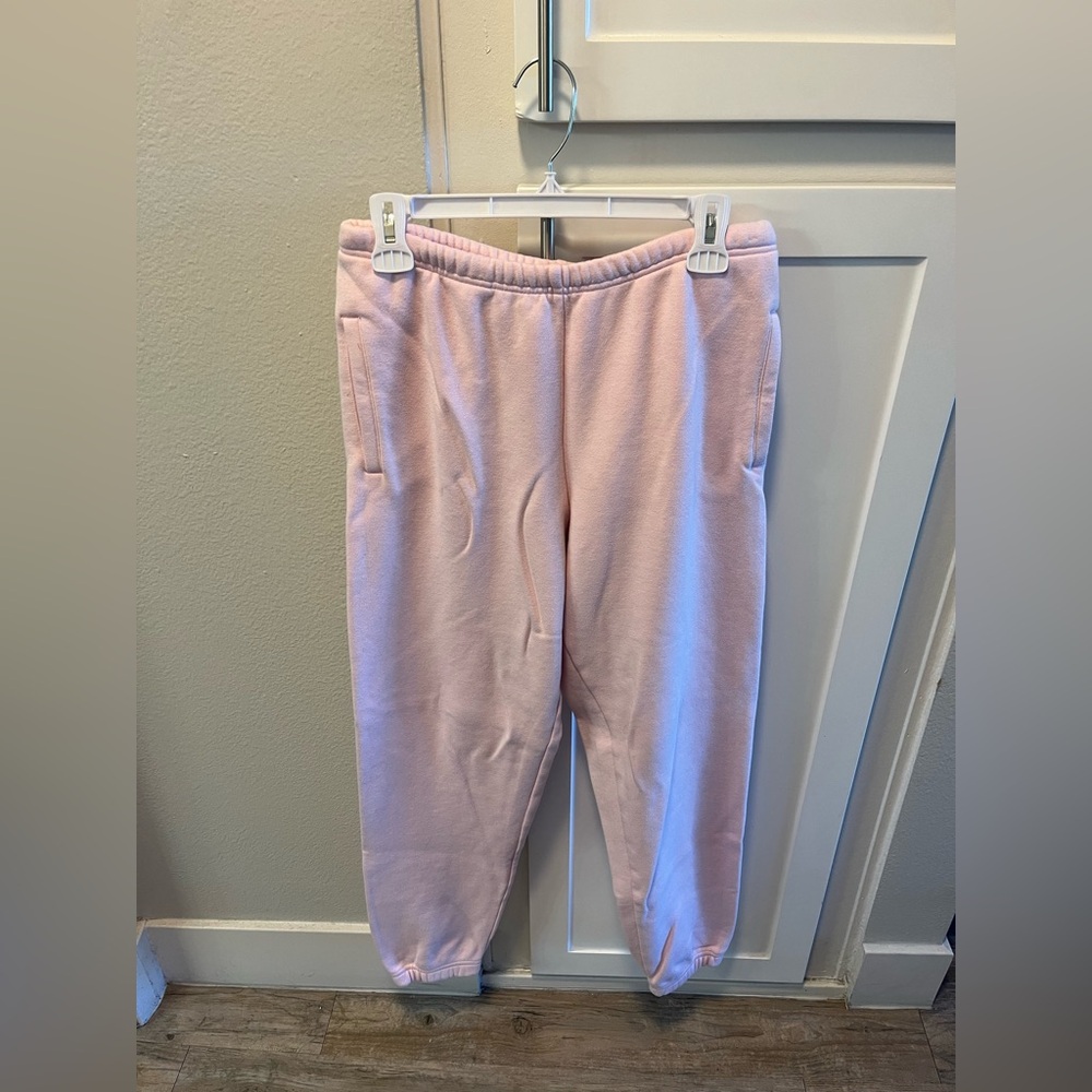 Skims Cotton Fleece Jogger, Pink, Size Small